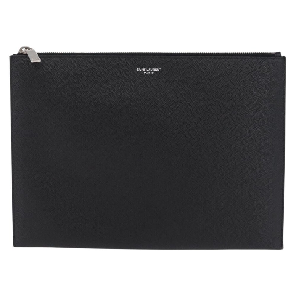 Saint Laurent Letters Zip Clutch Leather Large